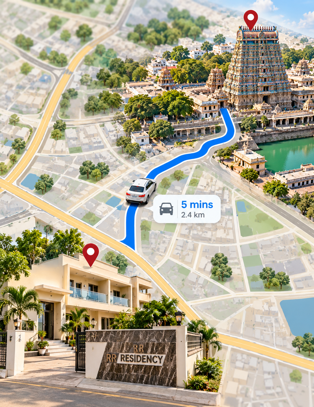 Near Nataraja Temple - RR Residency
